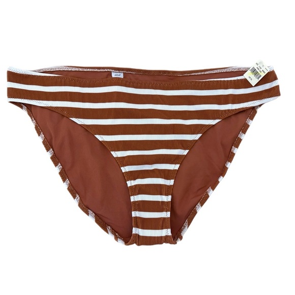 New AE AERIE Ribbed Full Coverage Bikini Bottom 70s Canyon Creek Stripe Size XL - Picture 4 of 10